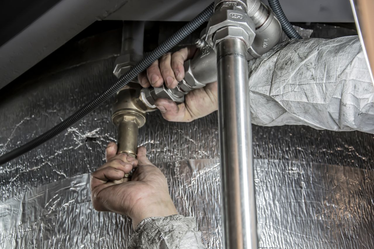 HVAC contractor fitting copper line set components for accessory match