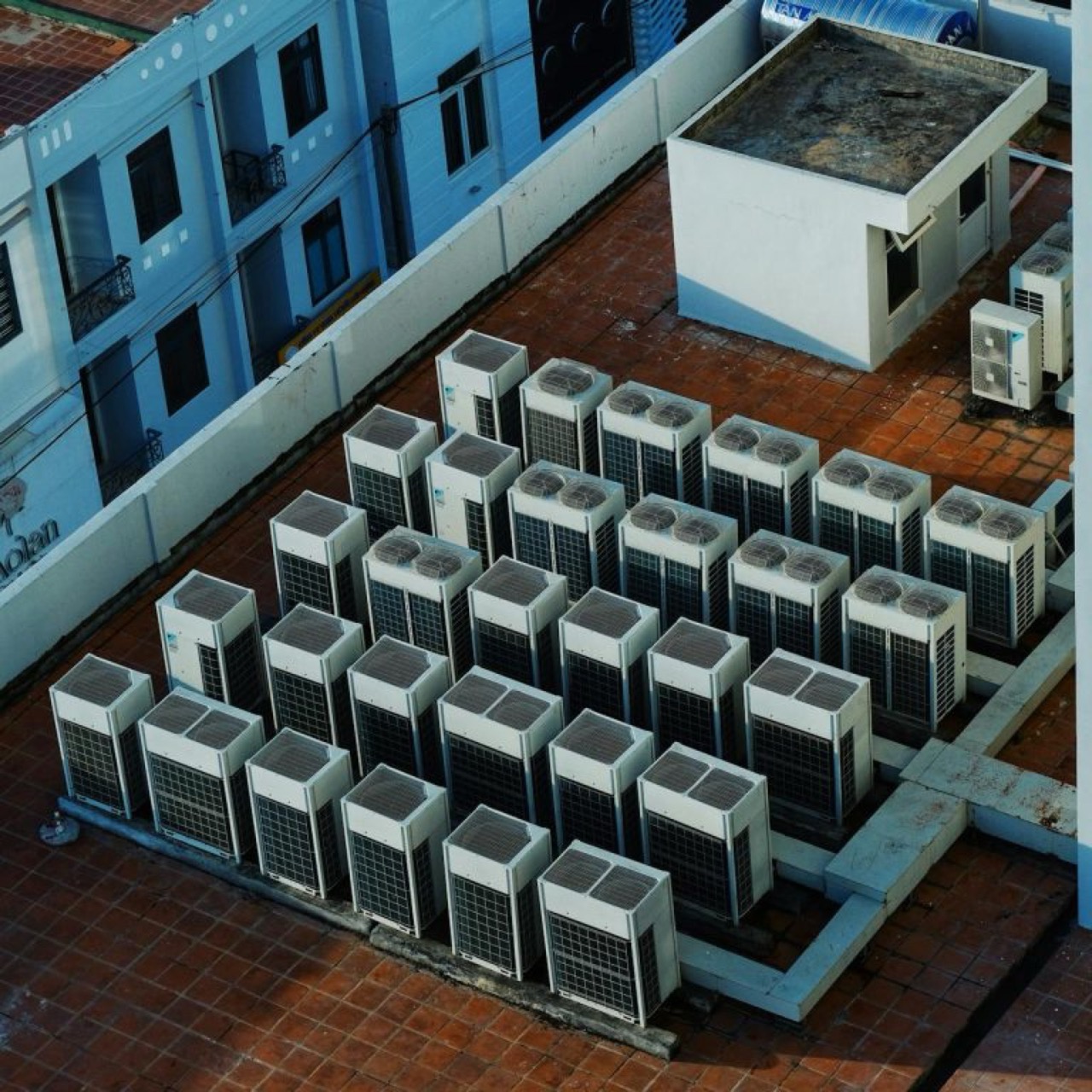 HVAC equipment stocked in warehouse
